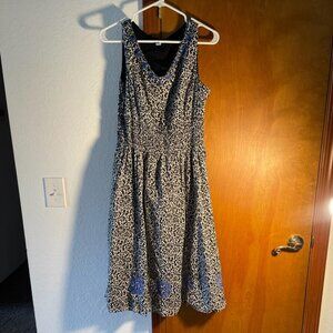 Charter Club Paisely Dress-Blue & White-Size 10